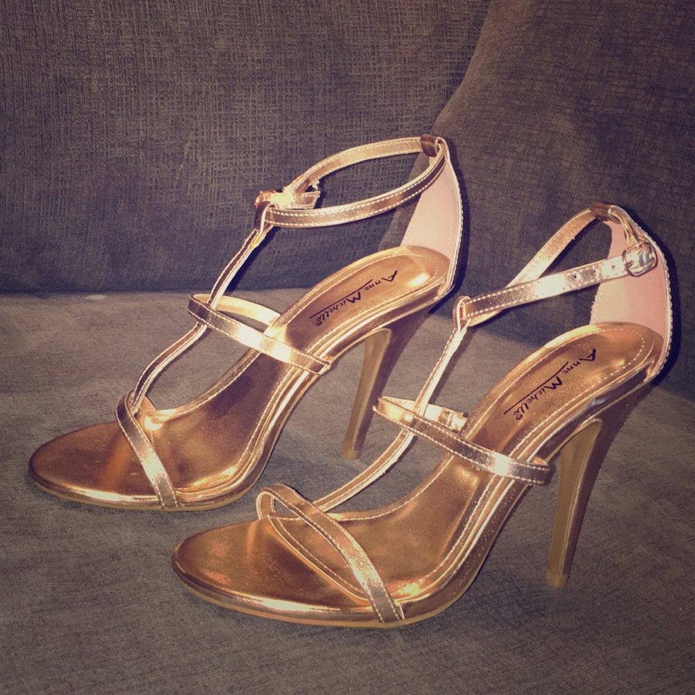Bronze strappy 4 inch heel